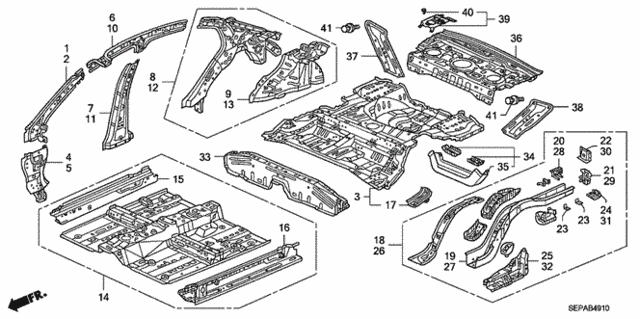Floor - Inner Panel for 2008 Acura TL #0
