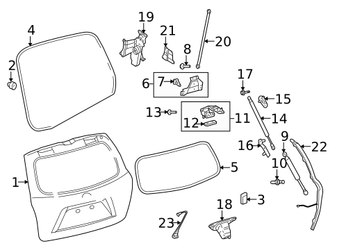 Liftgate for 2009 Toyota Highlander #0