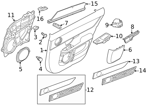 Interior Trim - Rear Door for 2018 Jaguar XJR575 #0