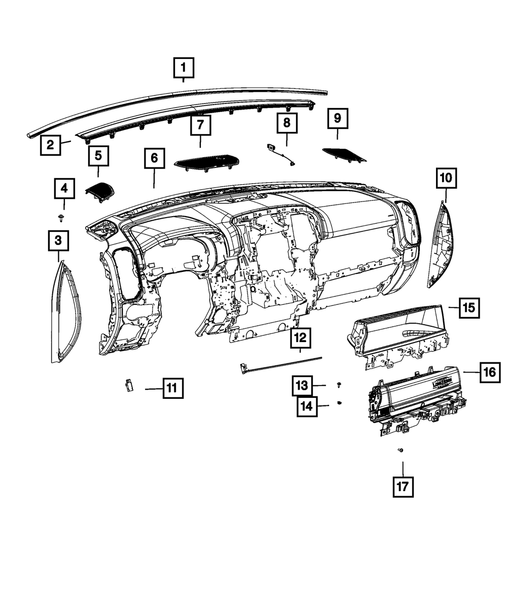 Base Panel Instrument Panel - Mopar (7RX491D4AA)