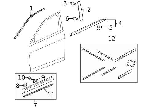 Exterior Trim - Front Door for 2010 Honda Accord Crosstour #0