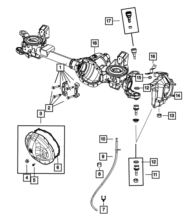5086685AA - Front Axle; American Axle 235 MM Single Rear Wheel; Differential and Drive Line: Hex Head Bolt, Mounting for Mopar Image image