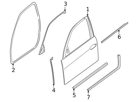 Door & Components for 2000 BMW 740i #0