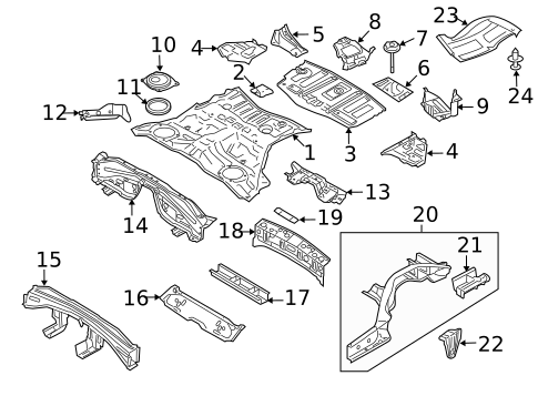 Rear Floor & Rails for 2010 INFINITI FX50 #0