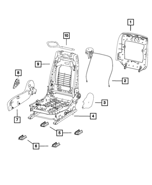 Front Seats - Adjusters, Recliners, Shields and Risers for 2013 Dodge Challenger #0