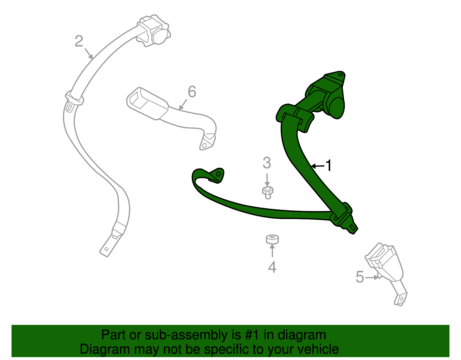 Rear Belt Assembly - BMW (72-11-7-037-843)