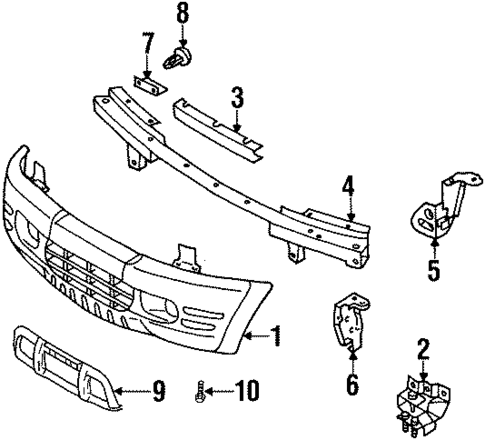 Bumper & Components - Front for 2001 Isuzu Rodeo Sport #0