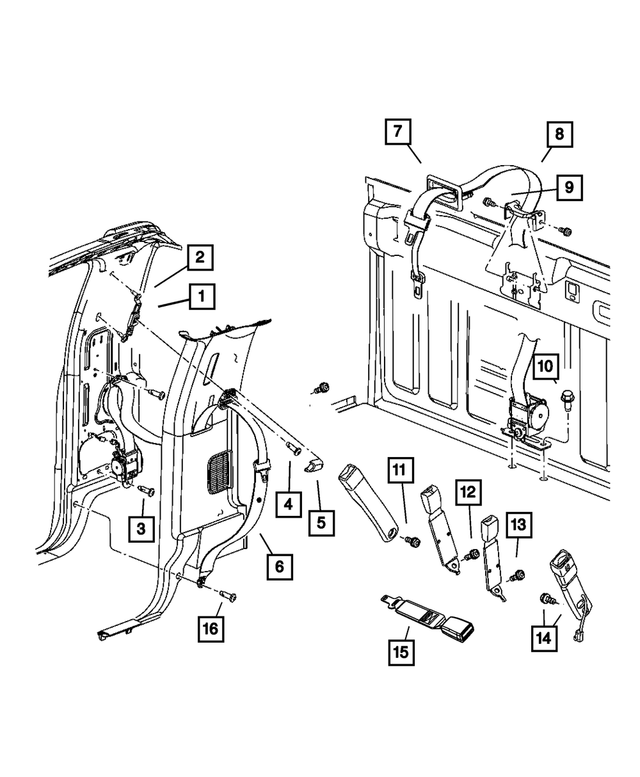 6036773AA - Restraints: Pan Head Screw for Mopar Image image