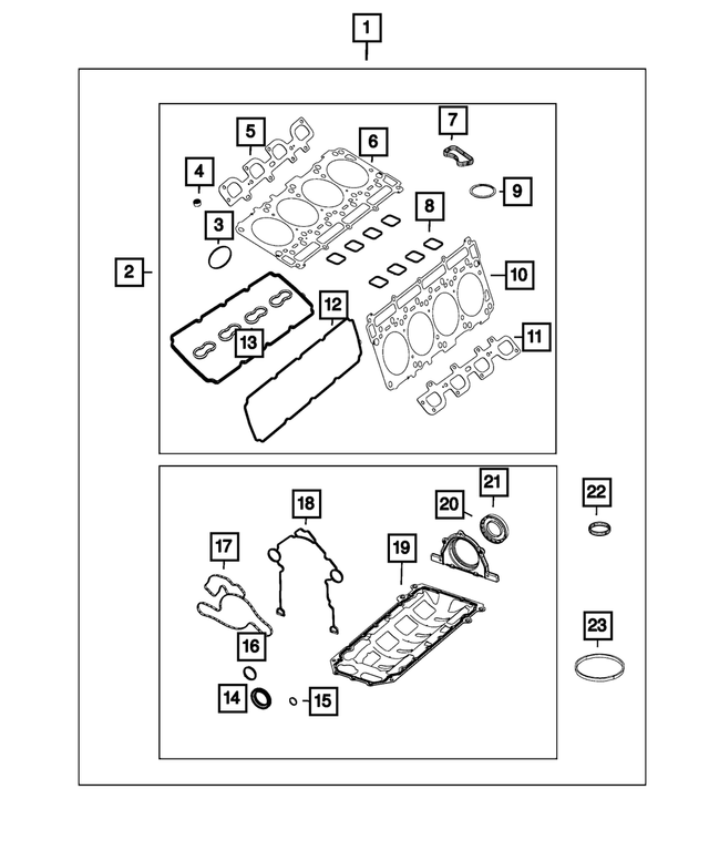 68294132AB - 5.7L Gas; Engine: Long Block Engine Gasket Kit for Mopar Image