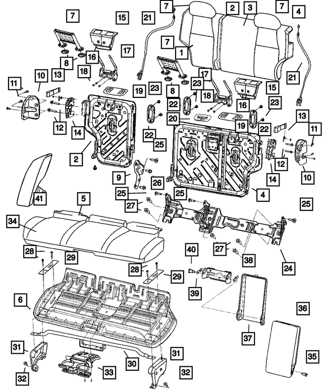 1DF161D5AA - : Rear Seat Back for Mopar Image