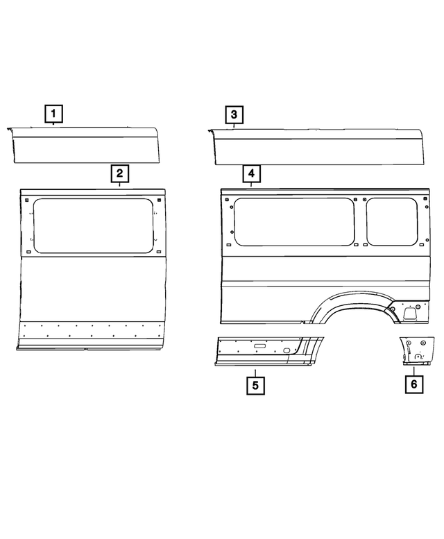 « 68134257AA – Body Sheet Metal Except Doors : Panneau D’ouverture Extérieur Latéral Panneau pour Mopar Image »