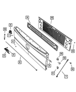 6RN80GW7AA - Doors, Door Mirrors and Related Parts: Tailgate Handle for Ram: 1500, 2500, 3500 Image