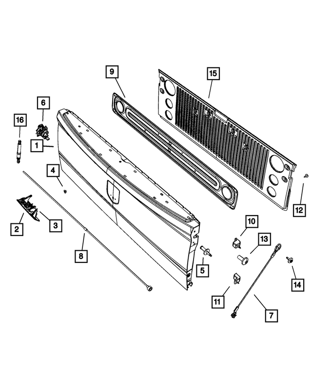 6RN811XJAA - Doors, Door Mirrors and Related Parts: Tailgate Handle for Mopar Image image