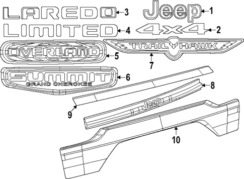 Exterior Trim - Lift Gate for 2024 Jeep Grand Cherokee #0