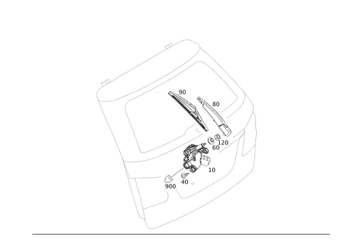 Rear Panel Door Pane Wiper for 2016 Mercedes-Benz B250e #0