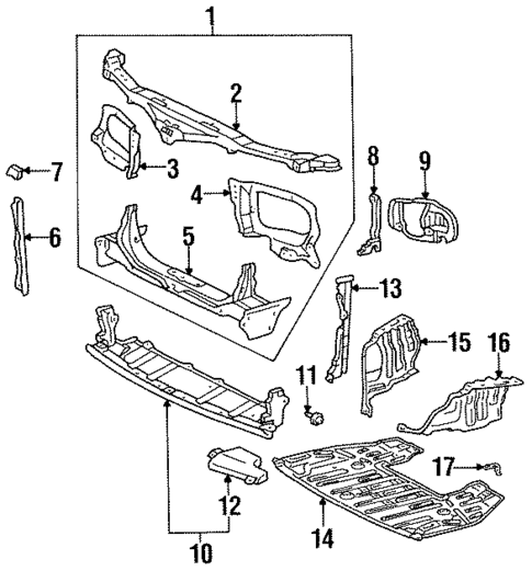 Radiator Support for 1999 Lexus LS400 #0