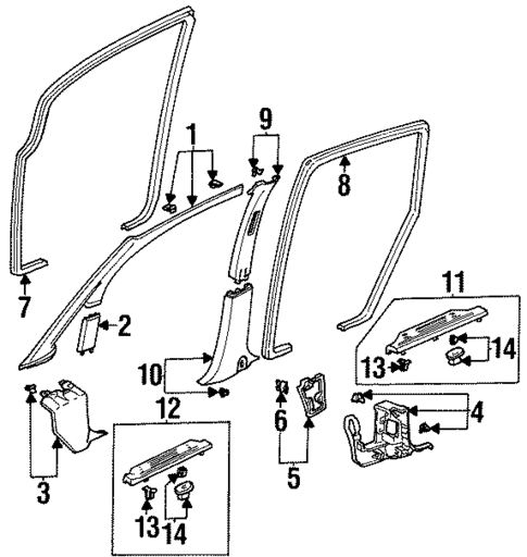Interior Trim - Pillars for 1998 Isuzu Oasis #0