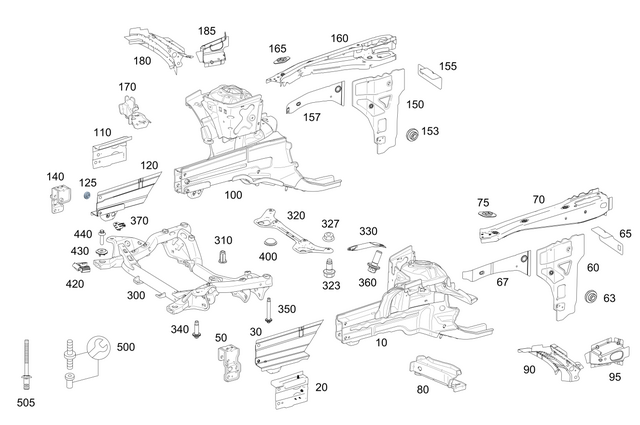 2126260752 - Front-End Assembly, Front Panel: Longitudinal Member for Mercedes-Benz Image image
