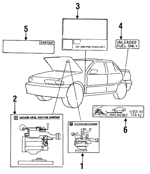 Information Labels for 1991 Isuzu Stylus #0