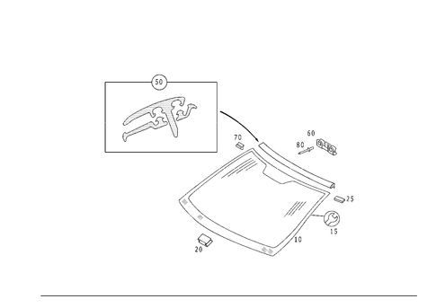 Windshield for 2002 Mercedes-Benz CL55 AMG #0