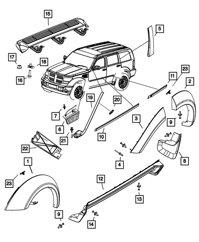 55157437AC - : Fender Applique Bracket, Left for Mopar Image
