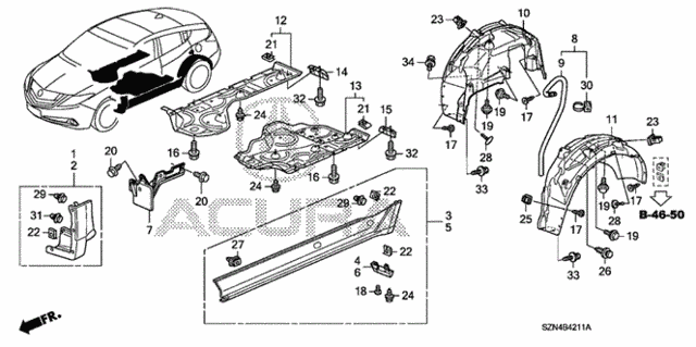 Side Sill Garnish for 2012 Acura ZDX #0