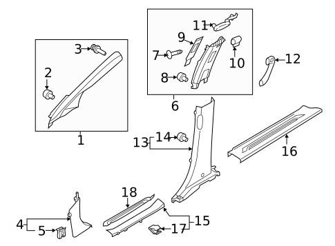 Interior Trim - Pillars for 2018 Kia Sedona #0